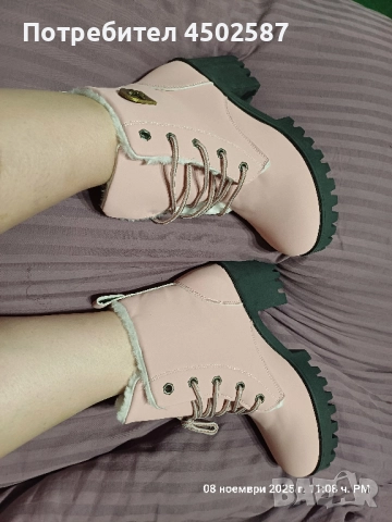 Розови топли боти, снимка 15 - Дамски боти - 52894332