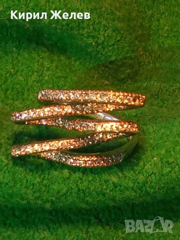 КРАСИВ СРЕБЪРЕН СКЪПОЦЕНЕН АРТ ПРЪСТЕН РОДИРАНО СРЕБРО 925 с ФАСЕТИРАНИ ЦИРКОНИ 32580, снимка 5 - Пръстени - 38381445