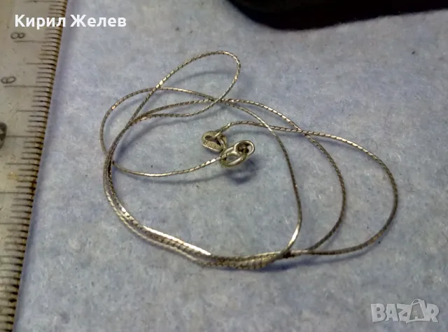 НЕЖНО ИТАЛИАНСКО СРЕБЪРНО КОЛИЕ СРЕБРО 925 ITALY с БЯЛА ПОЗЛАТА 47568, снимка 7 - Колиета, медальони, синджири - 49704261