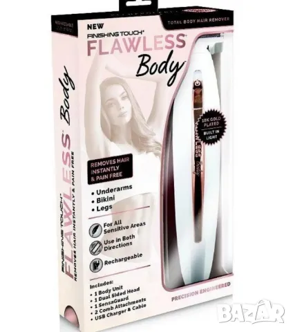 Дамски бръснач, тример Finishing Touch Flawless Body TV559, снимка 10 - Тримери - 47778479