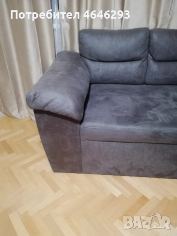 Разтегателен диван сив цвят, снимка 5 - Дивани и мека мебел - 52351063