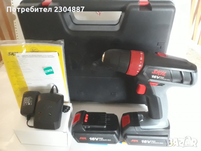 Продавам нов мощен /39nm/акумолаторен винтоверт дрелка " Skil"с две батерии., снимка 3 - Винтоверти - 27314513
