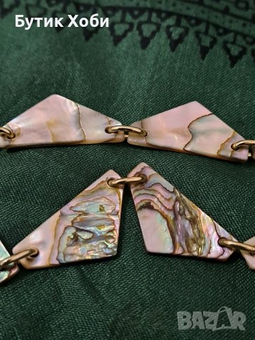 Ретро колие от цветен седеф, снимка 5 - Антикварни и старинни предмети - 42880855