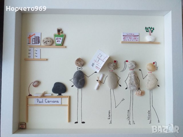 Ръчно изработено персонално пано от морски камъчета, снимка 3 - Картини - 40056090