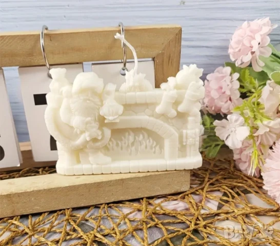 Молд дядо Коледа с камина , снимка 6 - Форми - 50741776