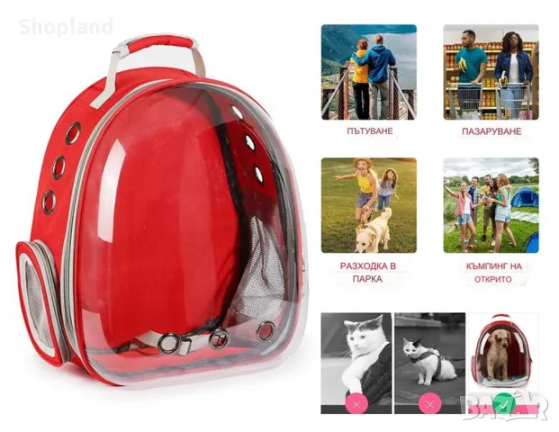 Прозрачна раница за носене на домашни любимци, снимка 6 - Други стоки за животни - 48547772