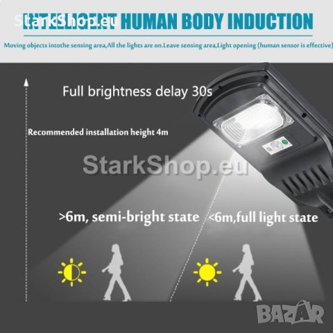 LED Соларна улична лампа – 30W, снимка 4 - Соларни лампи - 30519446