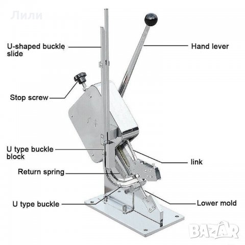 Ръчна Клипс Машина U-образна за запечатване на колбаси, наденици, с 200 бр клипси/скоби