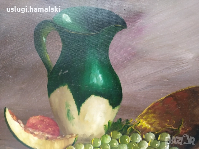 Стара авторска картина/натюрморт , снимка 4 - Антикварни и старинни предмети - 52864210