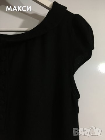 Маркова Н&М рокля с къс ръкав, джобове и ефектна якичка в черно, снимка 2 - Рокли - 31106800