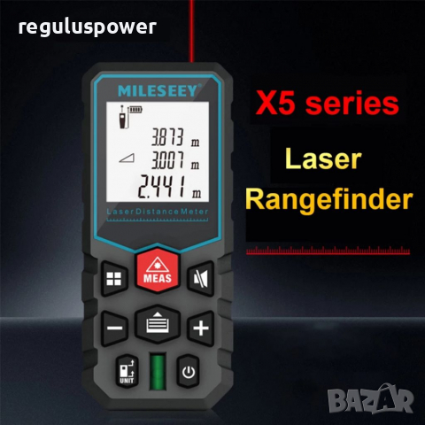 Лазерна ролетка MILESEEY X5 измерване до 40 метра , снимка 5 - Измервателни инструменти - 36545289