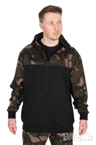 Суичър Fox LW BLack/Camo Split Zip Hoody L , XL и XXL размер, снимка 1