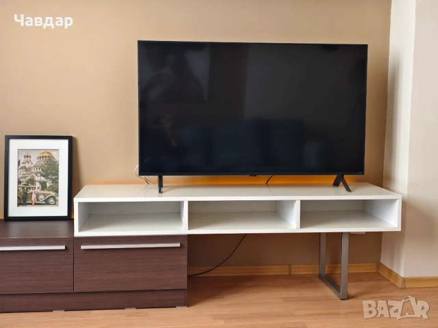 Холна ТВ секция бяло и венге, снимка 3 - Секции и витрини - 53949234