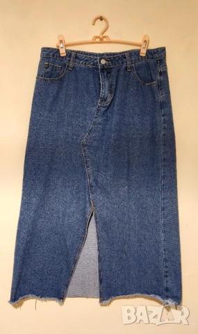 Дълга дънкова пола миди, снимка 2 - Поли - 46527810