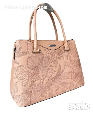 Елегантна дамска чанта с флорална бродерия, снимка 7 - Чанти - 50157005