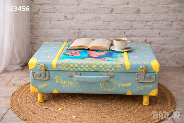 Уникален и цветен винтидж куфар с ново излъчване, снимка 3 - Декорация за дома - 54153887