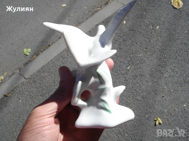 СТАР ПОРЦЕЛАН ПТИЦИ БЕЛИ ГЪЛЪБИ, снимка 6 - Антикварни и старинни предмети - 47643960