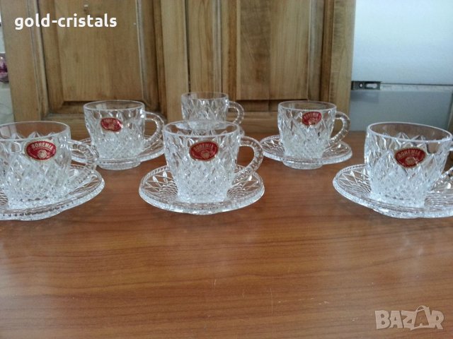 Кристален сервиз за кафе чай Бохемия 