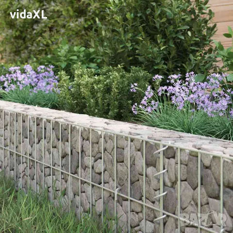 vidaXL Габион повдигната леха, поцинкована стомана, 800x100x20 см, снимка 2 - Саксии и кашпи - 56146220