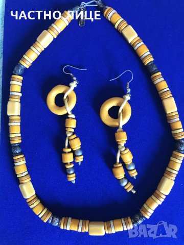 Сет Огърлица с обеци Колие гердан естествени камъни кристали перли Отличен подарък 