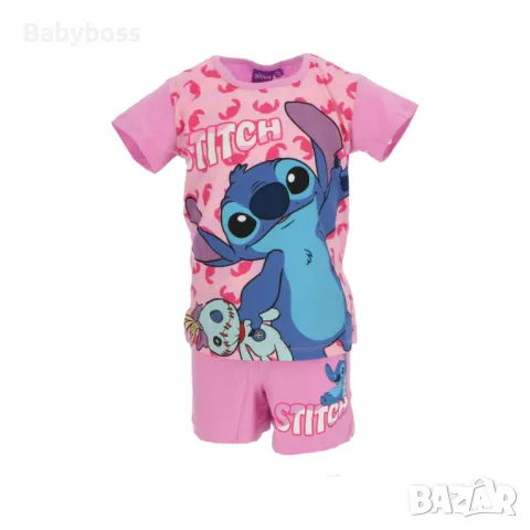 Памучна лятна пижама от две части за момиче със Стич, снимка 1