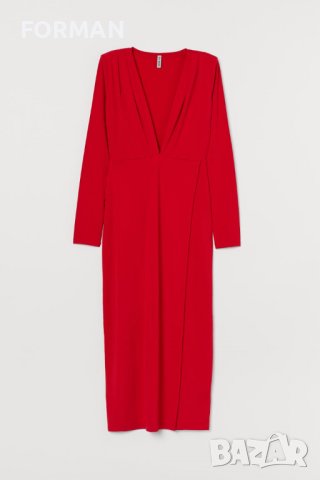 Дълга червена рокля с дълбоко деколте, снимка 4 - Рокли - 37852182