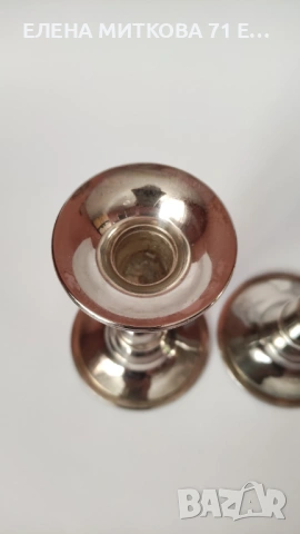 Двойка посребрени свещници, снимка 3 - Декорация за дома - 54274145