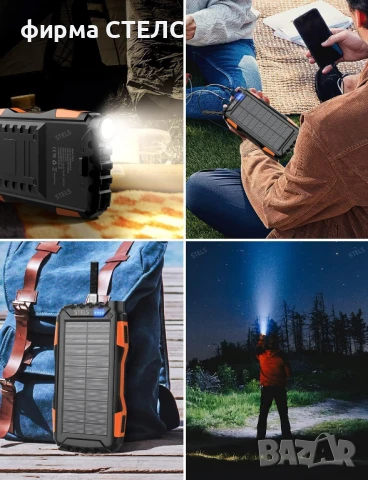 Преносима батерия STELS EnergyPlus 30K, 30000mAh със соларен панел и фенер, снимка 9 - Външни батерии - 50562010