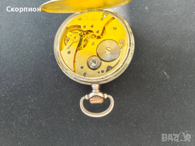 Джобен СРЕБЪРЕН часовник - JUNGHANS - ГЕРМАНИЯ - 15 РУБИНА, снимка 16 - Джобни - 50994374