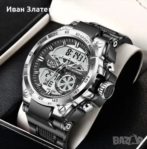 Водоустойчив кварцов мъжки часовник LIGE Sports Watch, снимка 7 - Мъжки - 48181155