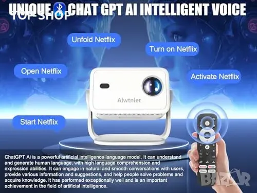 Нов 400 ANSI Проектор – 1080P, Автофокус, Гейминг и Кино Изживяване, снимка 4 - Плейъри, домашно кино, прожектори - 49638571