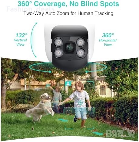 Нова 4MP Wi-Fi PTZ Камера - AI Детекция, IP66, Нощно Виждане за наблюдение и охрана, снимка 4 - Други - 42882215