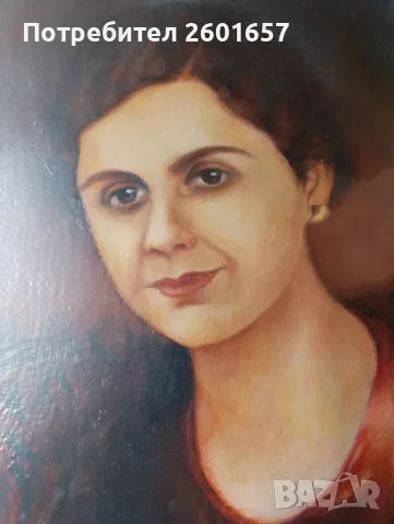Стара картина масло "Женски портрет", бълг.автор., снимка 3 - Картини - 50366163