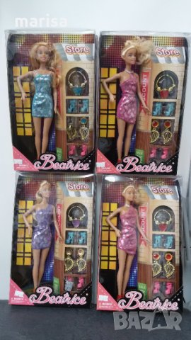 Красива кукла Барби с аксесоари, бижута и обувки в кутия, варианти - 3180