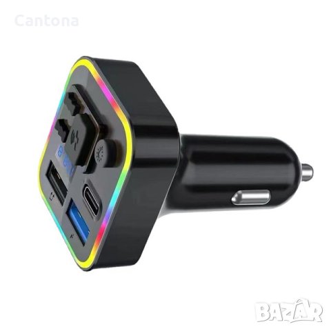 M6 CAR Bluetooth FM трансмитер - 3.1 А,волтметър, 7 LED светлини, 2xUSB + TYPE C , снимка 2 - Аксесоари и консумативи - 42270069