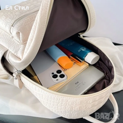 💕Дамска раница Tory Beige цвят екрю, снимка 3 - Раници - 53943798