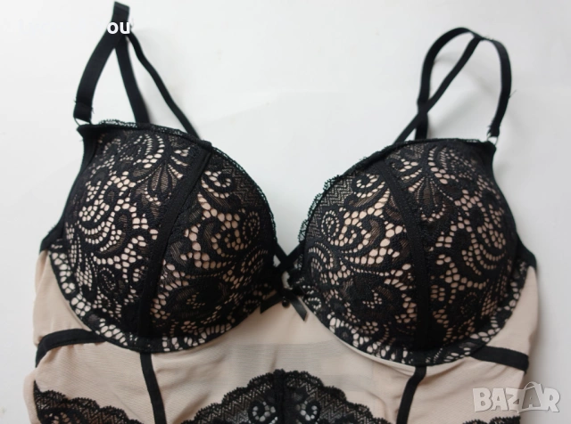 Secret Possessions EU 75C (B) луксозно телесно боди с черна дантела, снимка 9 - Бельо - 54140195