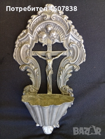 Кръст за светена вода 29-15 см метал