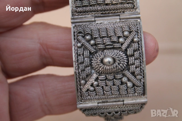 Дамска сребърна гривна , снимка 4 - Гривни - 53877636