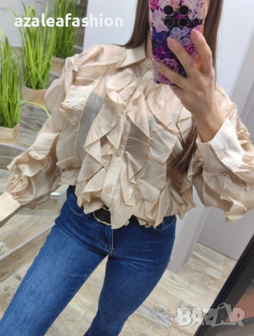 Дамска риза с къдри