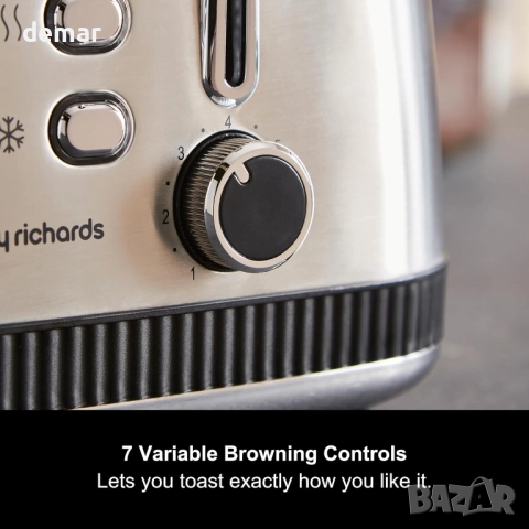 Тостер за 4 филии Morphy Richards Mexborough, 1860W,черна рамка,242901, снимка 5 - Тостери - 51866232