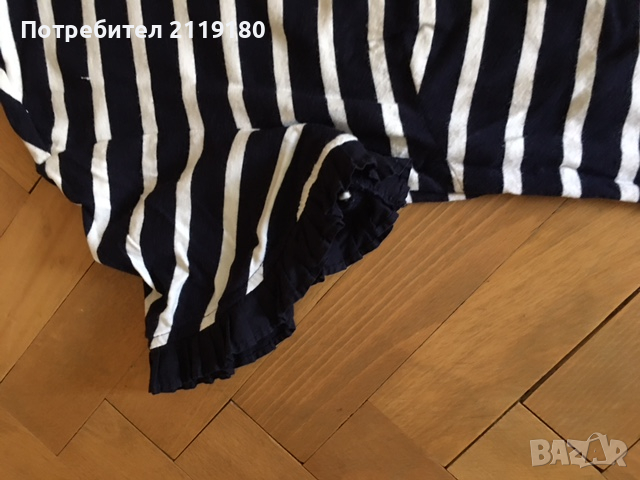 блуза бяло/черна официална с къдрички на къси ръкави, снимка 3 - Ризи - 36468332