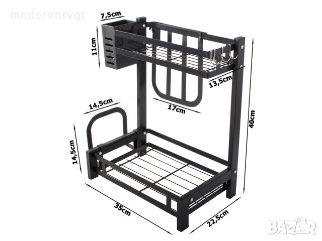 Кухненски органайзер двуетажен за подправки и аксесоари, снимка 4 - Други - 53261709