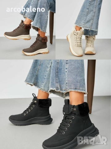 Дамски боти с връзки, 3цвята 