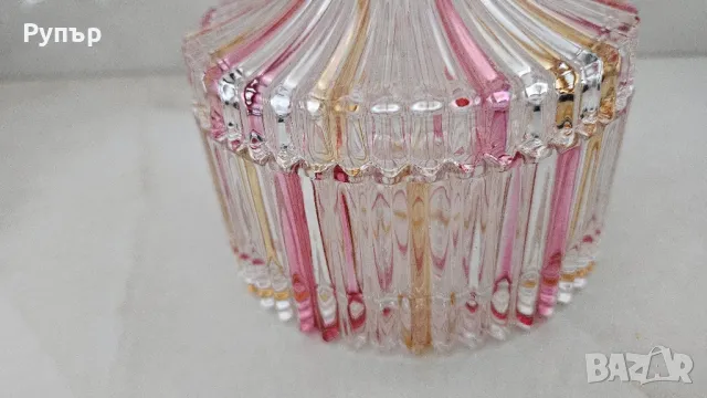 Цветна кристална захарничка, снимка 3 - Антикварни и старинни предмети - 49334501