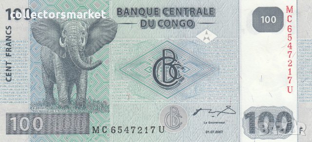 100 франка 2007, Демократична република Конго