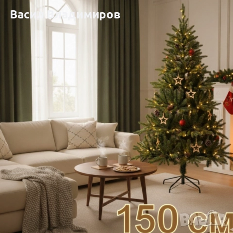 Красива коледна елха с естествено излъчване различни размери, снимка 6 - Декорация за дома - 52683830