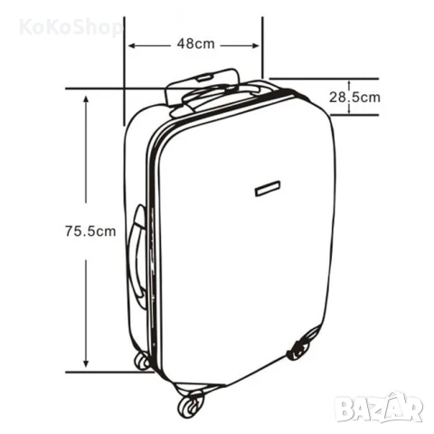 Куфар на колелца-48x28,5x75,5 см./син куфар на колелца, снимка 8 - Куфари - 50644582
