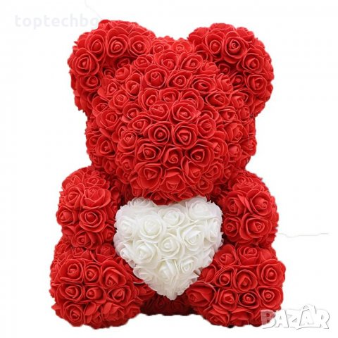 Голямо мече от рози със сърце ❤️, снимка 5 - Романтични подаръци - 35526866