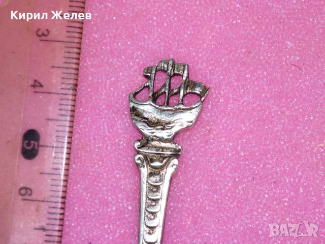 СТАРА НЕМСКА КАПИТАНСКА КОЛЕКЦИОНЕРСКА СРЕБЪРНА ЛЪЖИЧКА За КАФЕ СРЕБРО 800 ПРОБА 42985, снимка 2 - Колекции - 44376271